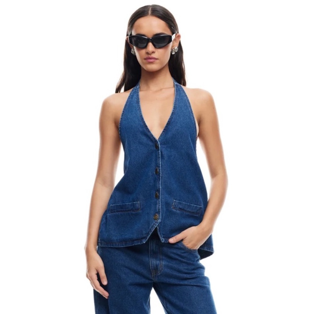 Lioness Blue Denim Halter Top